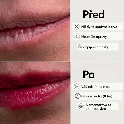 Před a po: váš odstín na míru, dlouhá výdrž, nerozmazává se